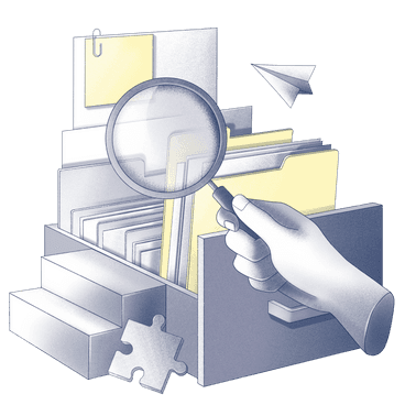 documents in folders search illustration